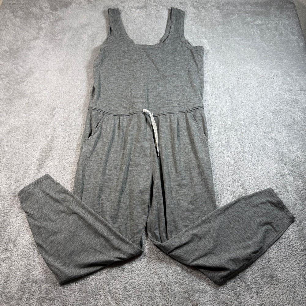 Vuori Lux Jumpsuit Womens Small Gray Harem Sleeveless Drawstring VW458